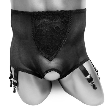 Sexy Man's Boxer Panties With Lace And Suspenders For Stockings / Aesthetic Male Underwear - EVE's SECRETS